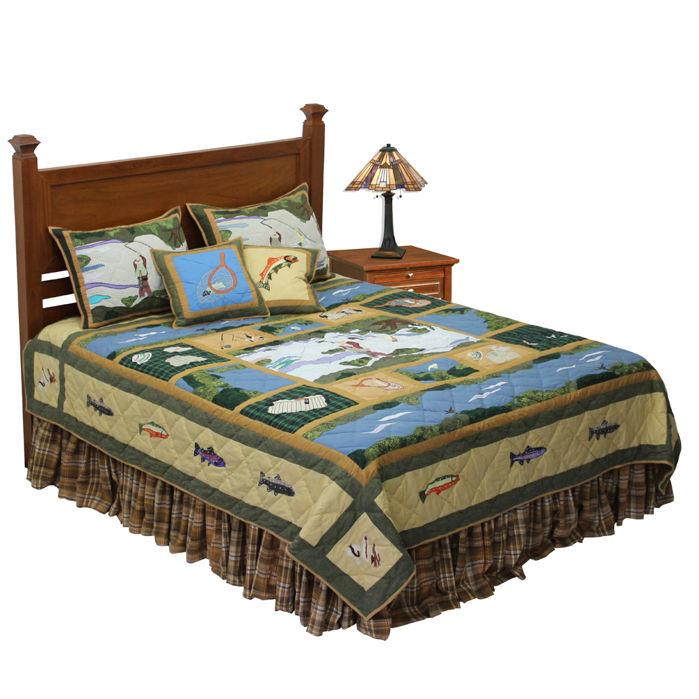  Fly Fishing Super Queen Quilt 92w X 96l