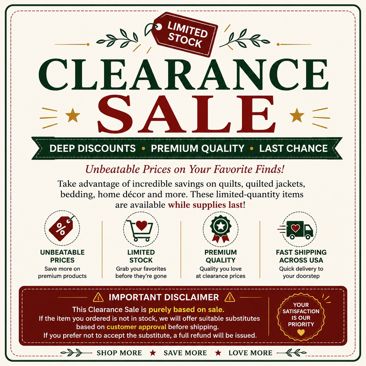 Clearance Sale