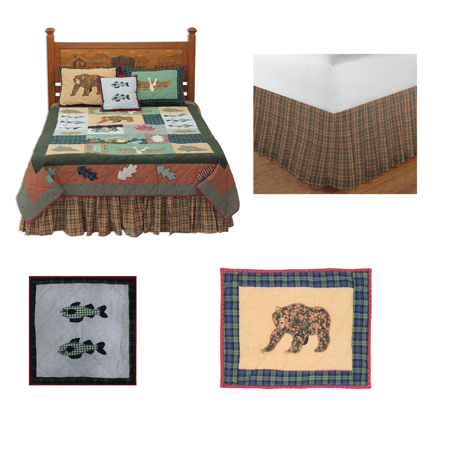 Quilted Cabin Bedding accessories and Ensemble sets.