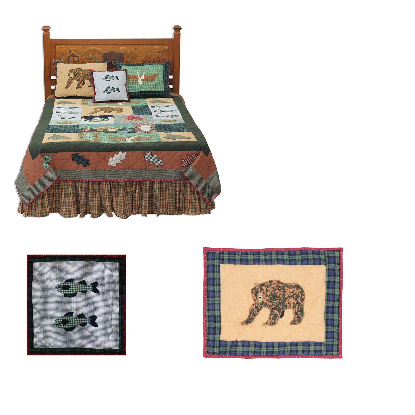 Quilted Cabin Bedding accessories and Ensemble sets.