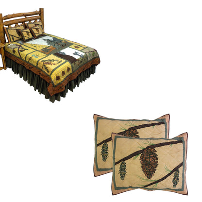 Quilted Pinecones Bedding accessories and Ensemble sets.