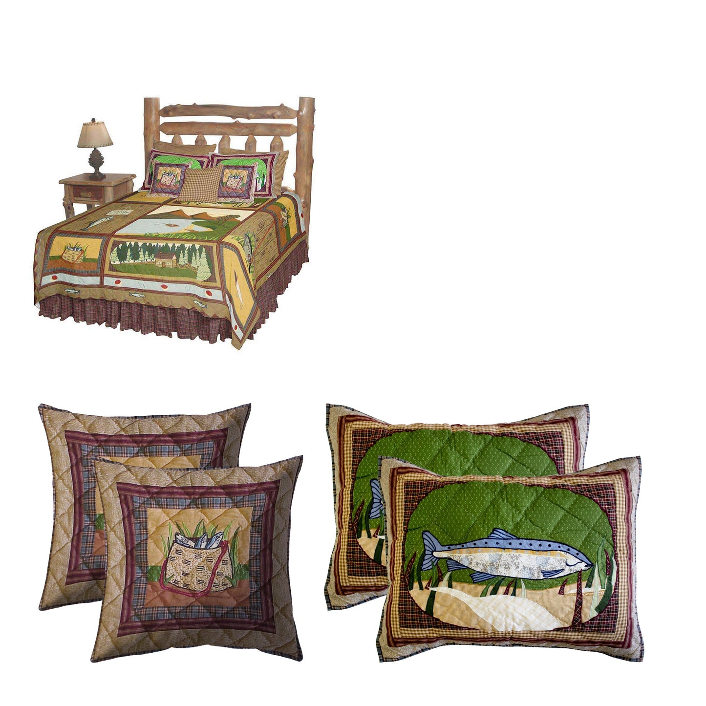 Fishing Break Bedding Accessories and Ensemble sets.