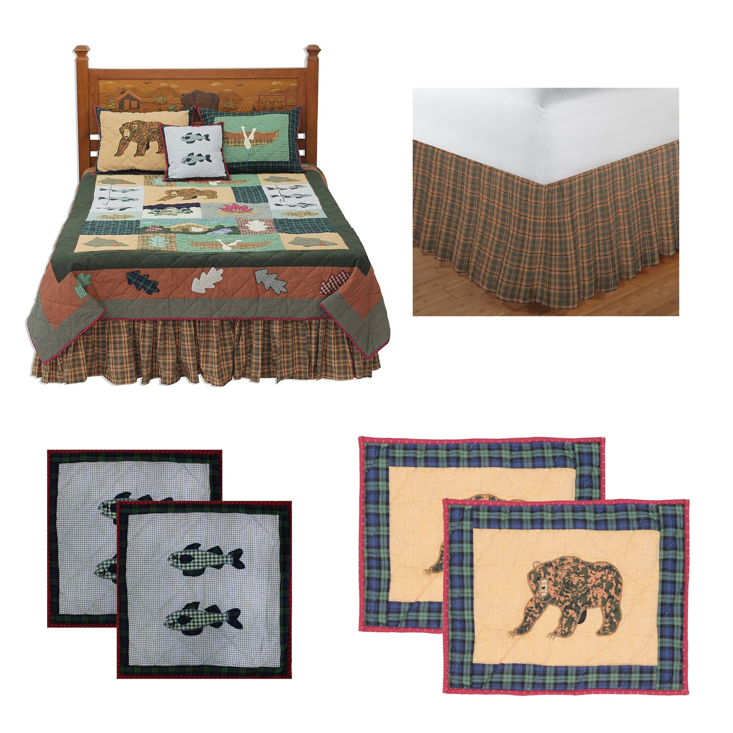 Quilted Cabin Bedding accessories and Ensemble sets.