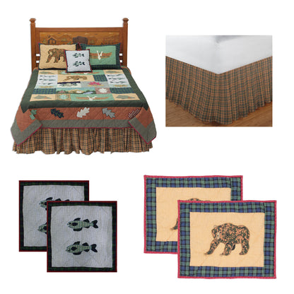 Quilted Cabin Bedding accessories and Ensemble sets.