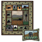 Poetry of bears Quilt, Hand cut and Appliqued cotton fabric motifs | Buy a Quilt and get a matching Pillow Sham FREE