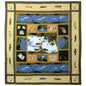 Rock Creek Fishing Quilt, Hand cut and Appliqued cotton fabric motifs.