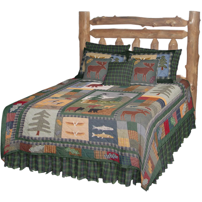 Up North Woods Quilt, Hand cut and Appliqued cotton fabric motifs.
