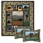 Poetry of bears Quilt, Hand cut and Appliqued cotton fabric motifs | Buy a Quilt and get a matching Pillow Sham FREE