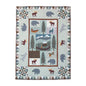 White Mountain Whispers Quilt, Hand cut and Appliqued cotton fabric motifs.