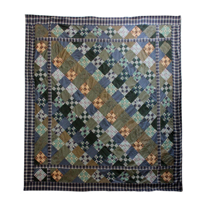 Spirit of Nine Quilt, Hand cut and Patchwork cotton fabric blocks.