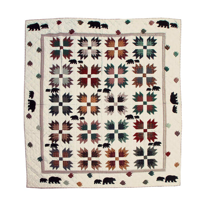 There were bears Quilt, Hand cut and Patchwork cotton fabric blocks.