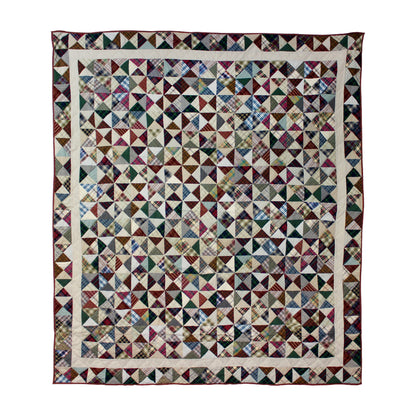 Broken Dishes  Quilt, Hand cut and Patchwork cotton fabric blocks.