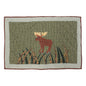 Quilted Moose Quilt, Hand cut and Appliqued cotton fabric motifs.