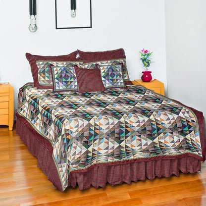 Frosting Patches Quilt, Hand cut and Patchwork cotton fabric blocks | Buy a Quilt and Get a Matching Pillow Sham FREE