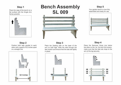 Elevate Your Park Experience | Granite Three-Seater Park Bench with Backrest for Outdoor Spaces | 5 Ft Long | 2 Inch Thickness seater