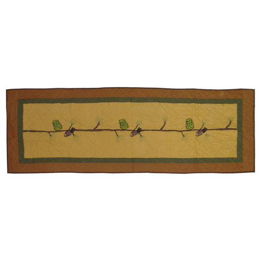 Pinecone | Cotton Quilted Bed Scarf or Bed Runner | King Size