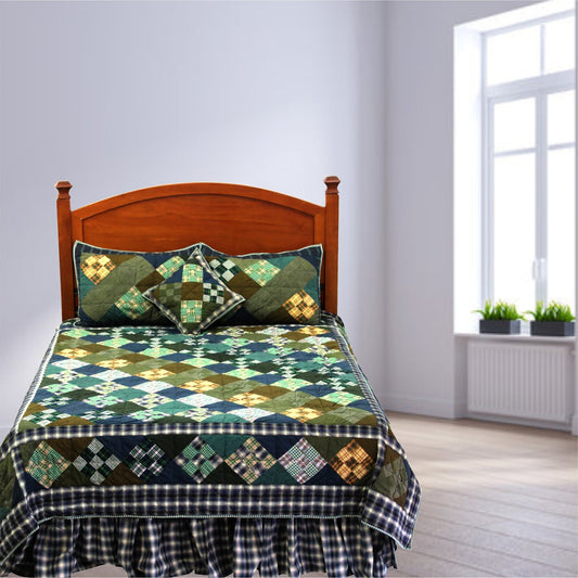 Spirit of Nine Quilt, Hand cut and Patchwork cotton fabric blocks.