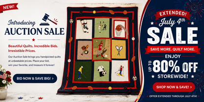 Sports and Games Twin (65"Wx85"L) Cotton Reversible Quilt, Hand cut and Appliqued cotton fabric motifs