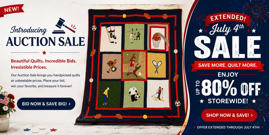 Sports and Games Twin (65"Wx85"L) Cotton Reversible Quilt, Hand cut and Appliqued cotton fabric motifs