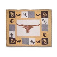 Wranglers Delight Quilt, Hand cut and Appliqued cotton fabric motifs.