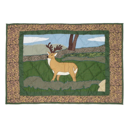 American Wilderness Quilt, Hand cut and Appliqued cotton fabric motifs.