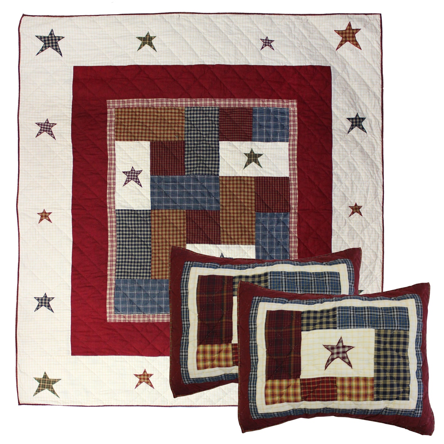 Countryside Star Quilt | Hand Quilted | Buy a Quilt and get a matching Pillow Shams FREE