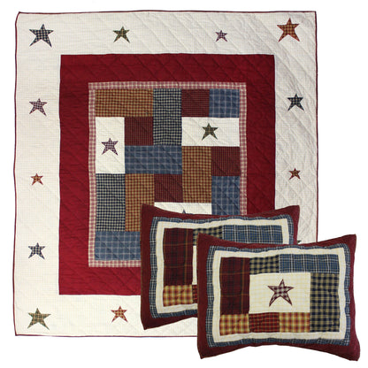 Countryside Star Quilt | Hand Quilted | Buy a Quilt and get a matching Pillow Shams FREE