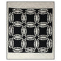 Black Wedding Ring Quilt, Hand cut and Patchwork cotton fabric blocks.