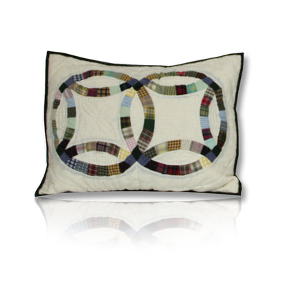 Cream Stone Wall Quilt, Hand cut and Patchwork cotton fabric blocks.
