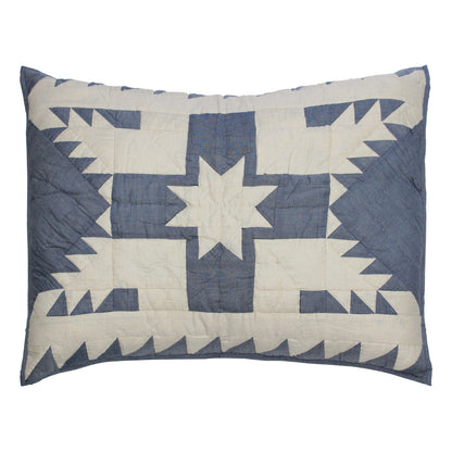 Blue Feathered Star/Feathered Star Quilt, Hand cut and Patchwork cotton fabric blocks.