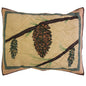 Quilted Pinecones Quilt, Hand cut and Appliqued cotton fabric motifs.
