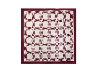 Ruby Wedding Ring Quilt, Hand cut and Patchwork cotton fabric blocks.