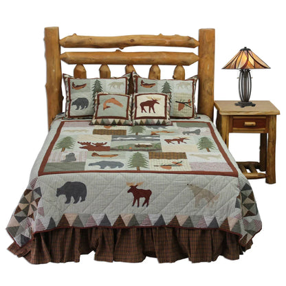 White Mountain Whispers Quilt, Hand cut and Appliqued cotton fabric motifs.
