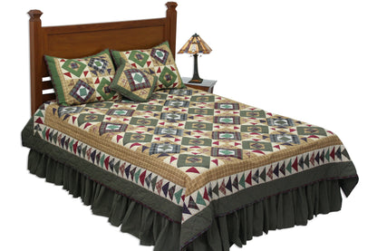 Prairie Road Quilt, Hand cut and Patchwork cotton fabric blocks.