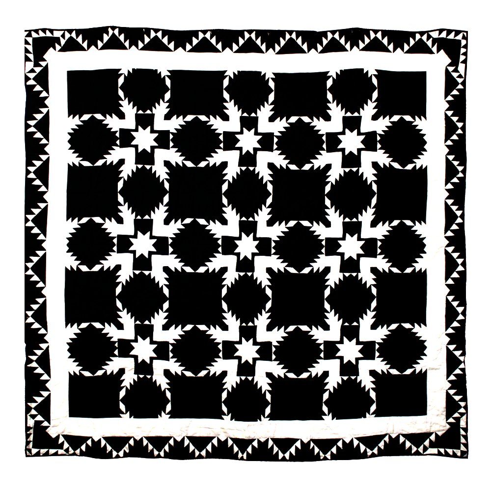 Patch Magic’s Black Feathered Star - Patchwork Lap / Throw Quilt - Filled with Soft Cotton, Handmade, 100% Cotton Throw/Lap Quilt. 
