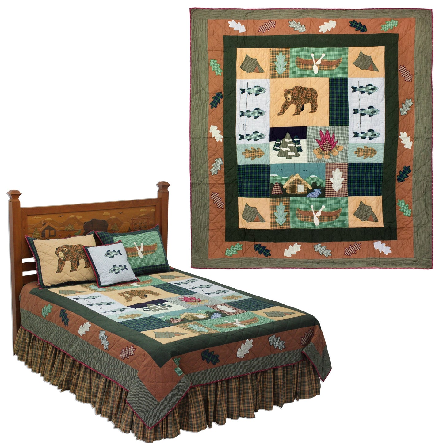 Quilted Cabin Bedding accessories and Ensemble sets.