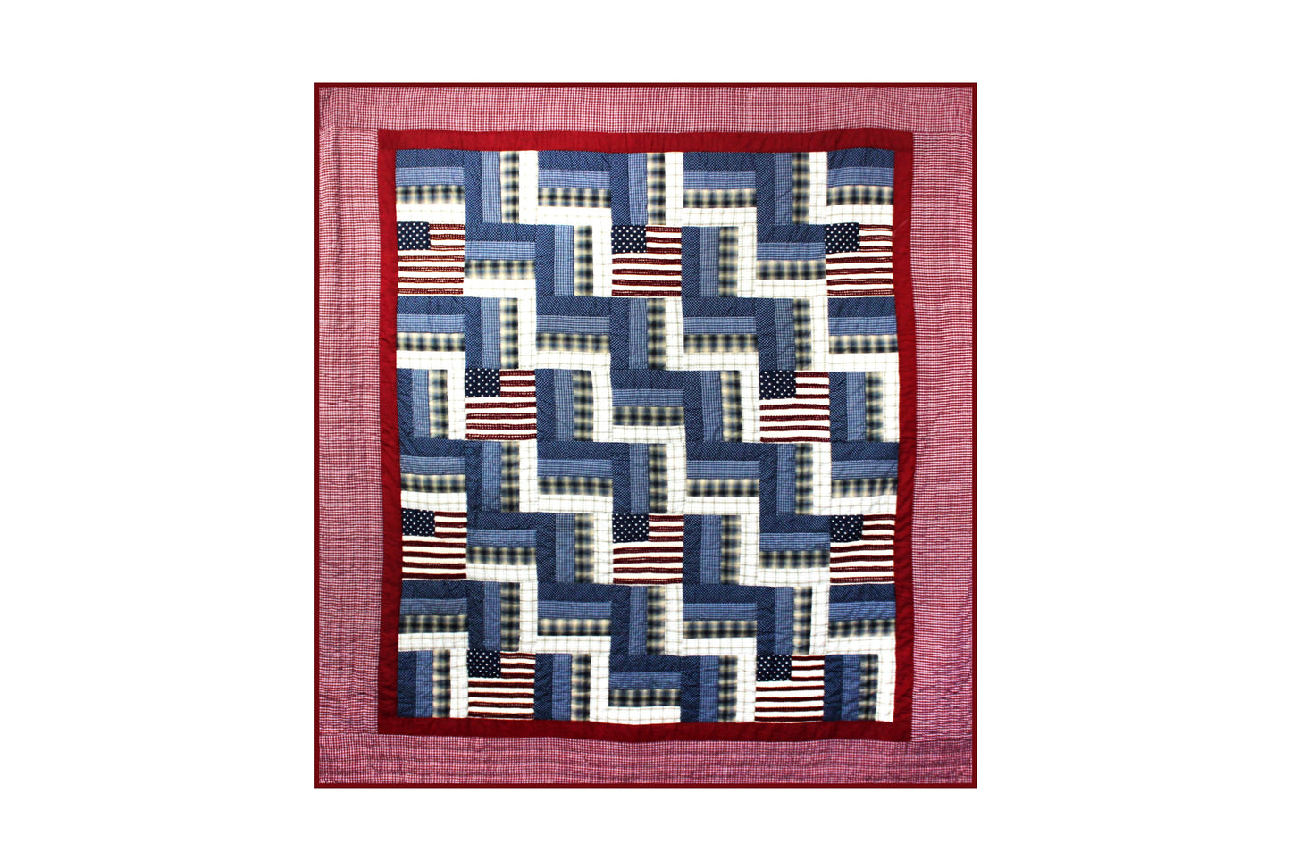 Patch Magic’s  Glory and Honor Quilt - Patchwork Lap / Throw Quilt - Filled with Soft Cotton, Handmade, 100% Cotton Throw/Lap Quilt. 