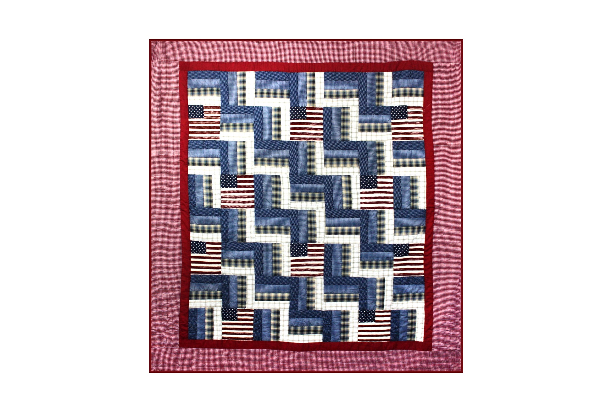 Patch Magic’s  Glory and Honor Quilt - Patchwork Lap / Throw Quilt - Filled with Soft Cotton, Handmade, 100% Cotton Throw/Lap Quilt. 