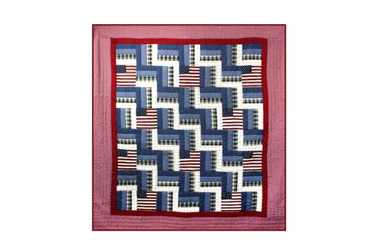 Patch Magic’s  Glory and Honor Quilt - Patchwork Lap / Throw Quilt - Filled with Soft Cotton, Handmade, 100% Cotton Throw/Lap Quilt. 
