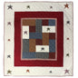 Patch Magic’s Woodland Square - Patchwork and Embroidery Mix Lap / Throw Quilt -  Filled with Soft Cotton, Handmade, 100% Cotton Throw/Lap Quilt 