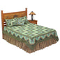 Green Log Cabin Quilt, Hand cut and Patchwork cotton fabric blocks.
