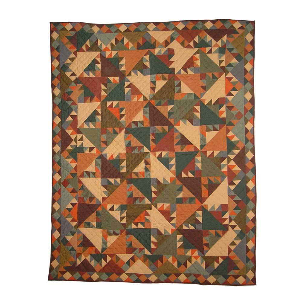 Sunspirit Quilt, Hand cut and Patchwork cotton fabric blocks.