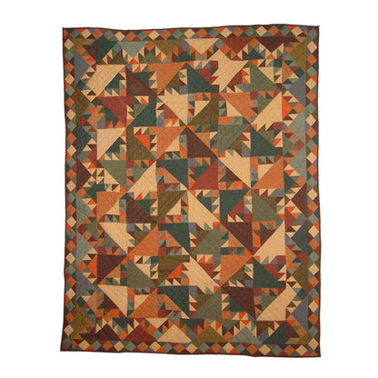 Sunspirit Quilt, Hand cut and Patchwork cotton fabric blocks.