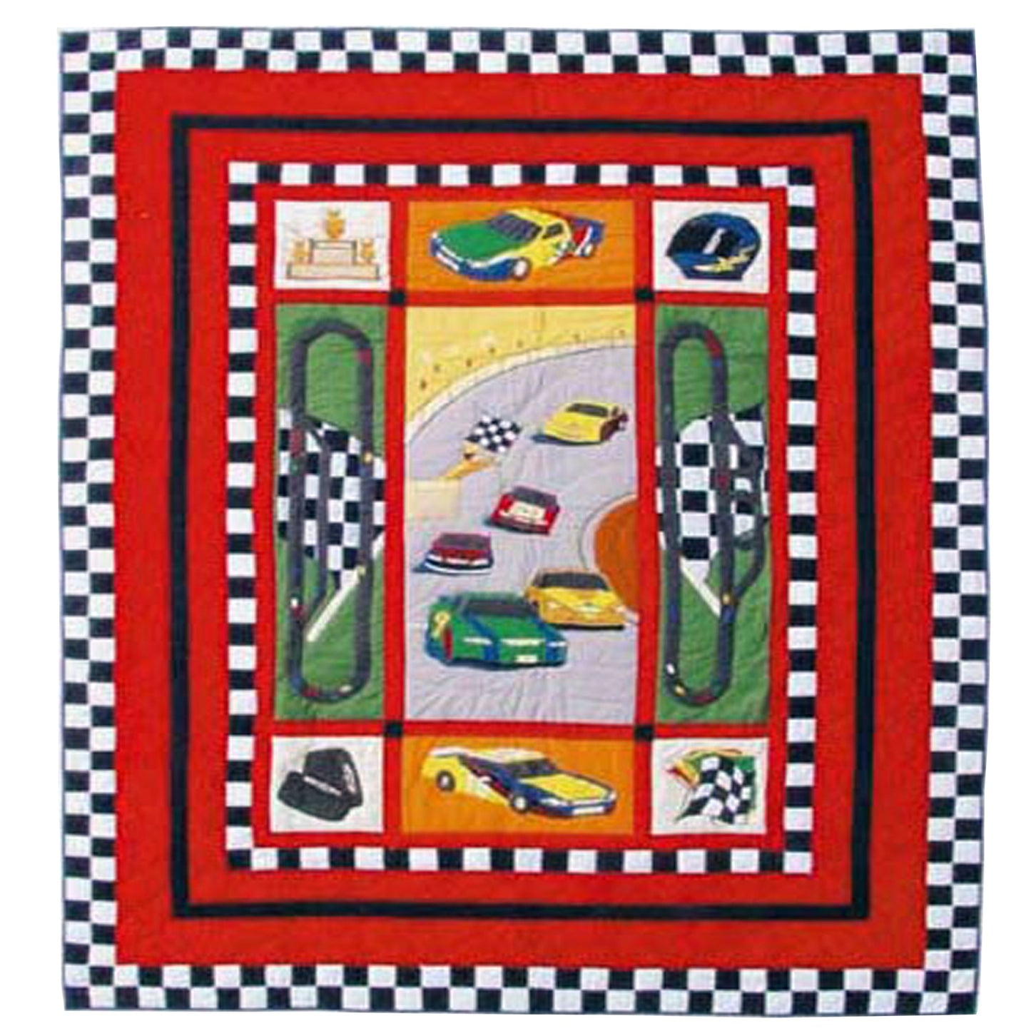 Hot Wheels Race Car Cotton Reversible Quilt, Queen Size - 85"W x 95"L.