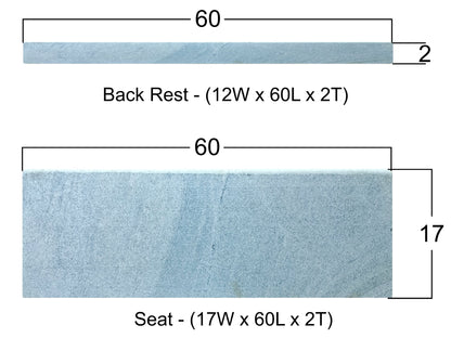 Elevate Your Park Experience | Granite Three-Seater Park Bench with Backrest for Outdoor Spaces | 5 Ft Long | 2 Inch Thickness seater