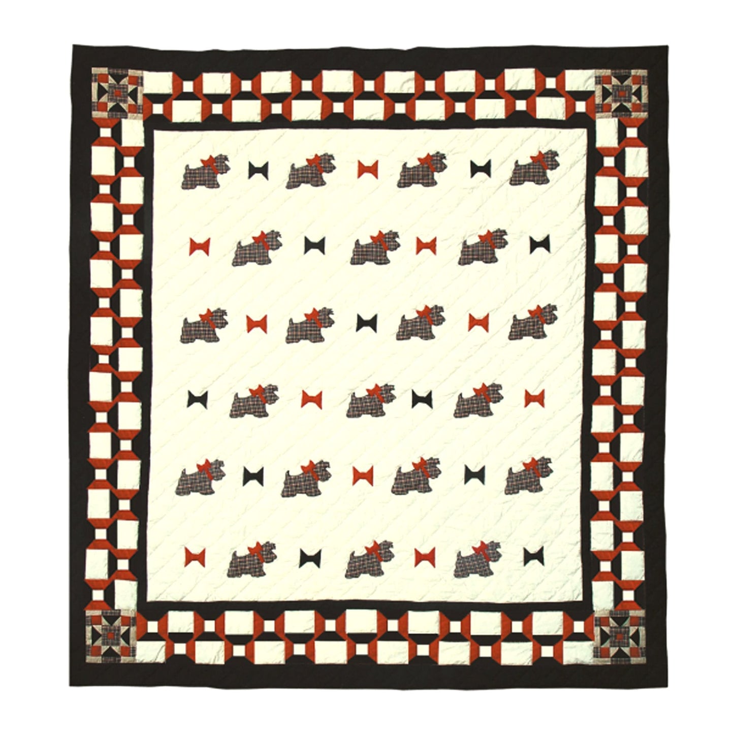 Show Winner Scottie Dog Cotton Reversible Quilt.