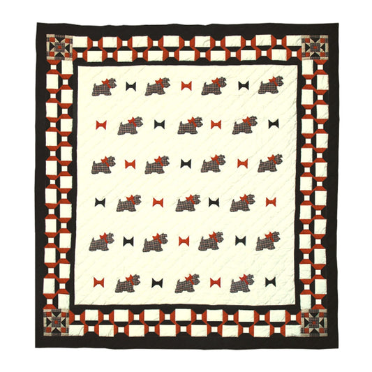 Show Winner Scottie Dog Cotton Reversible Quilt.