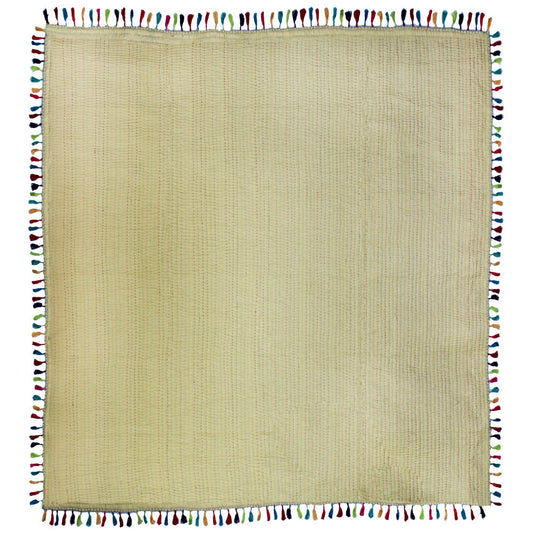 Patch Magic’s Tasseled - Patchwork Lap / Throw Quilt - Filled with Soft Cotton, Handmade, 100% Cotton Throw/lap Quilt