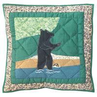American Wilderness Quilt, Hand cut and Appliqued cotton fabric motifs.