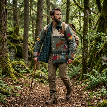 Northwoods Walk Quilted Cotton Jacket | Reversible, Soft Cotton Filled, Regular Fit